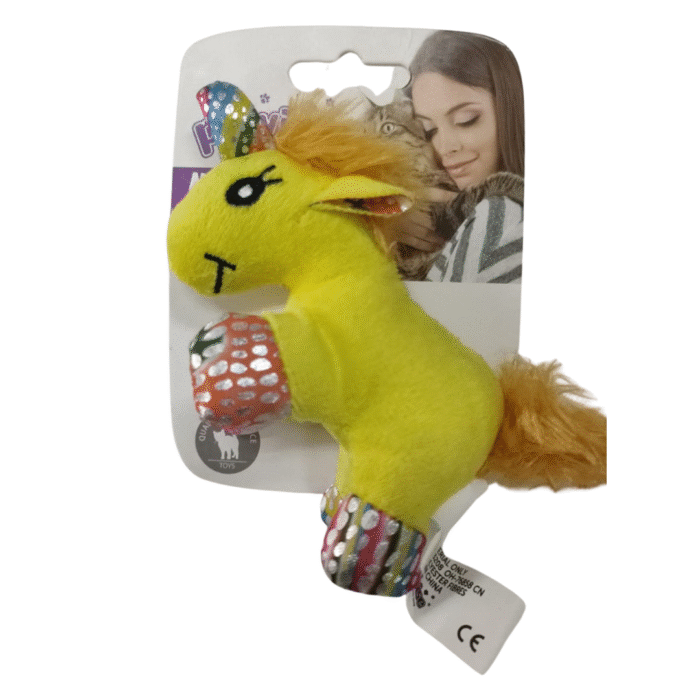 Juguete Para Gatos Unicornio Color Amarillo - Imagen 1