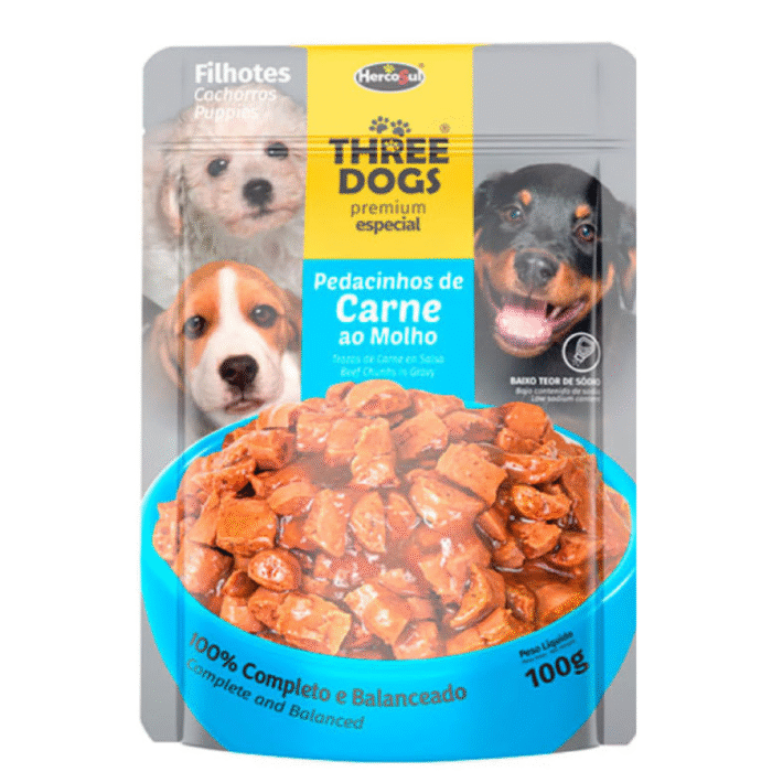 SobreThree Dogs Cachorro Carne 100 Gr - Imagen 1