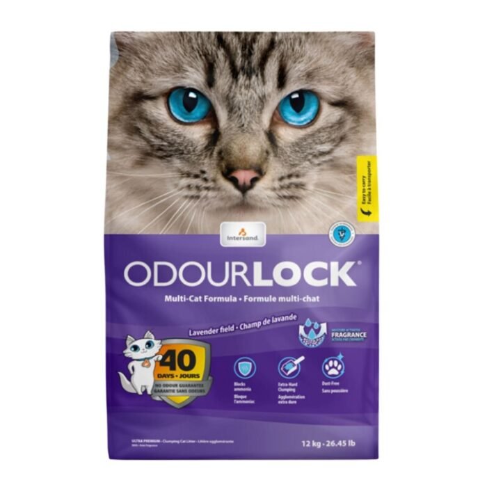 Arena Sanitaria Aglomerante Odourlock Lavanda 12 Kg - Imagen 1