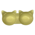 Plato Doble Cara de Gato Color Amarillo