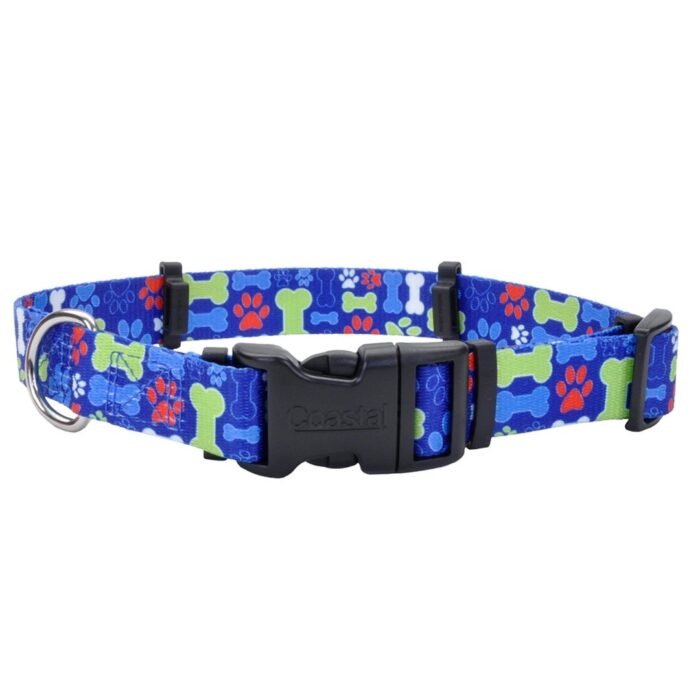Collar Coastal Huellitas Azul Talle M - Imagen 1