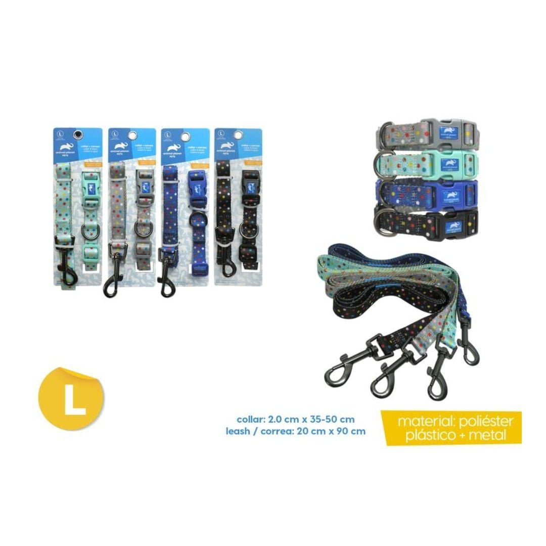 Collar-Mas-Correa-Talle-L-Lunares-Azul.jpg Collar Mas Correa Talle L Lunares Gris - Imagen 1