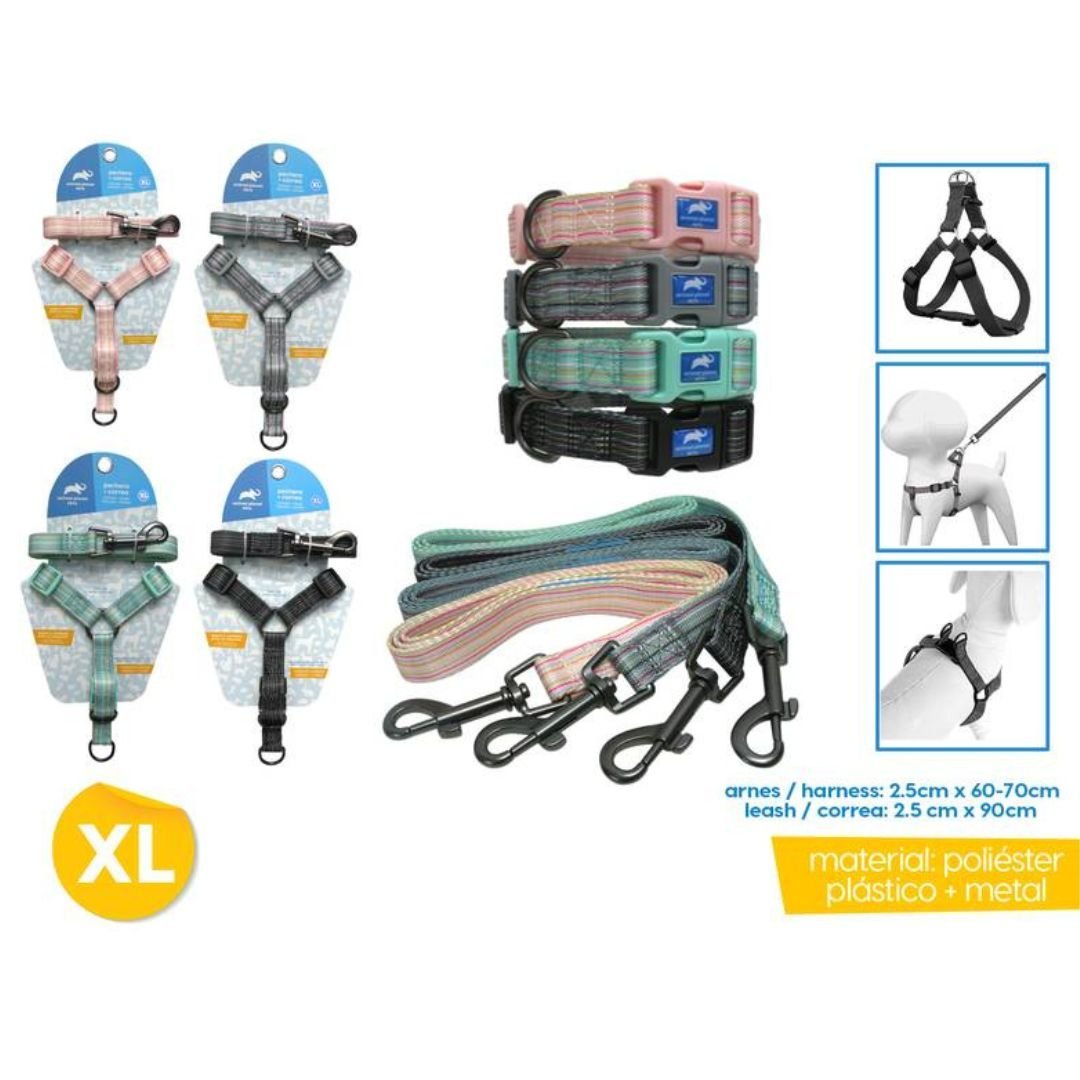 Conjunto-Pretal-y-Correa-Para-Perros-XL-Varios-Colores.jpg Conjunto Pretal y Correa Para Perros XL Varios Colores - Imagen 1