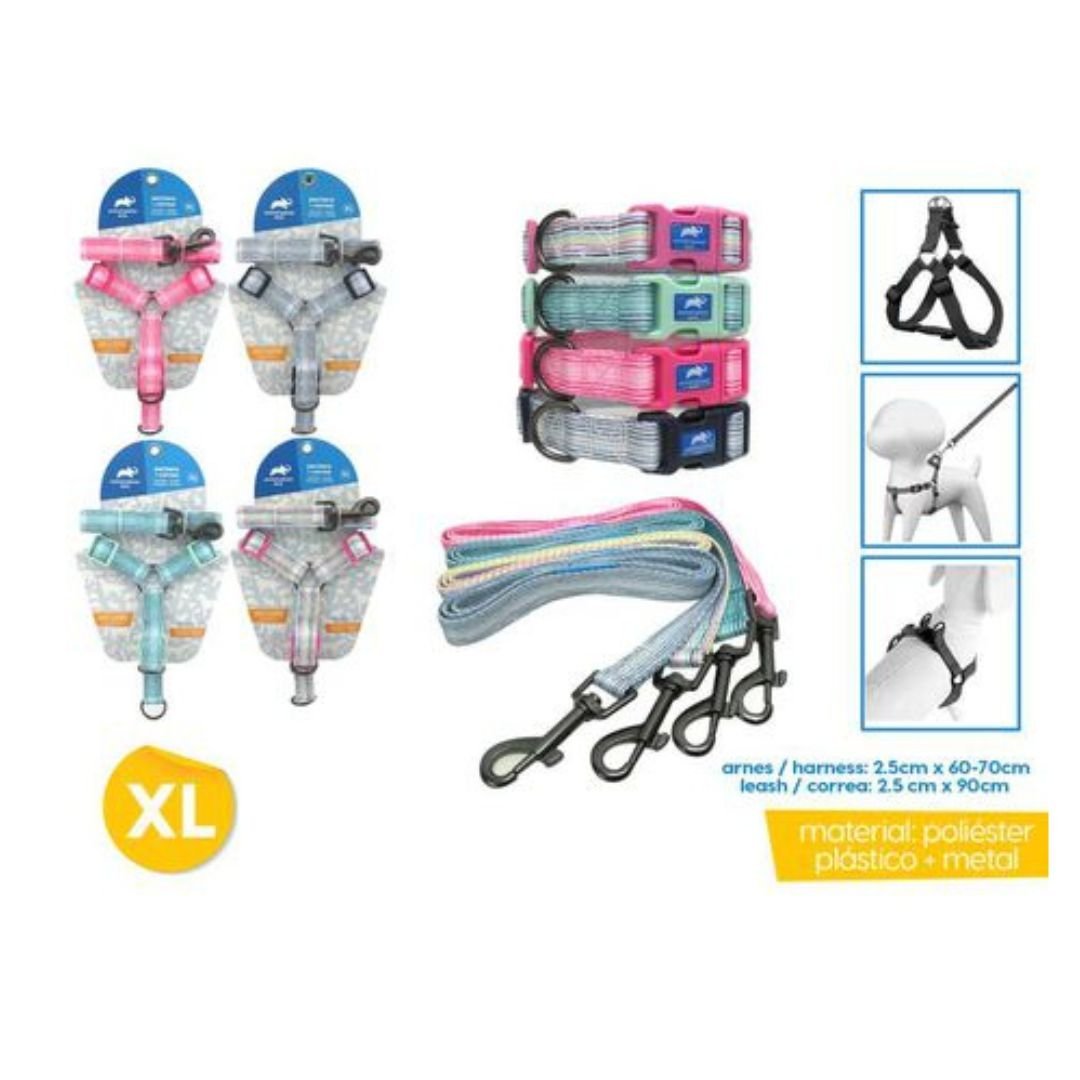 Conjunto-Pretal-y-Correa-Para-Perros-Xl-Colores-Varios.jpg Conjunto Pretal y Correa Para Perros Xl Colores Varios - Imagen 1