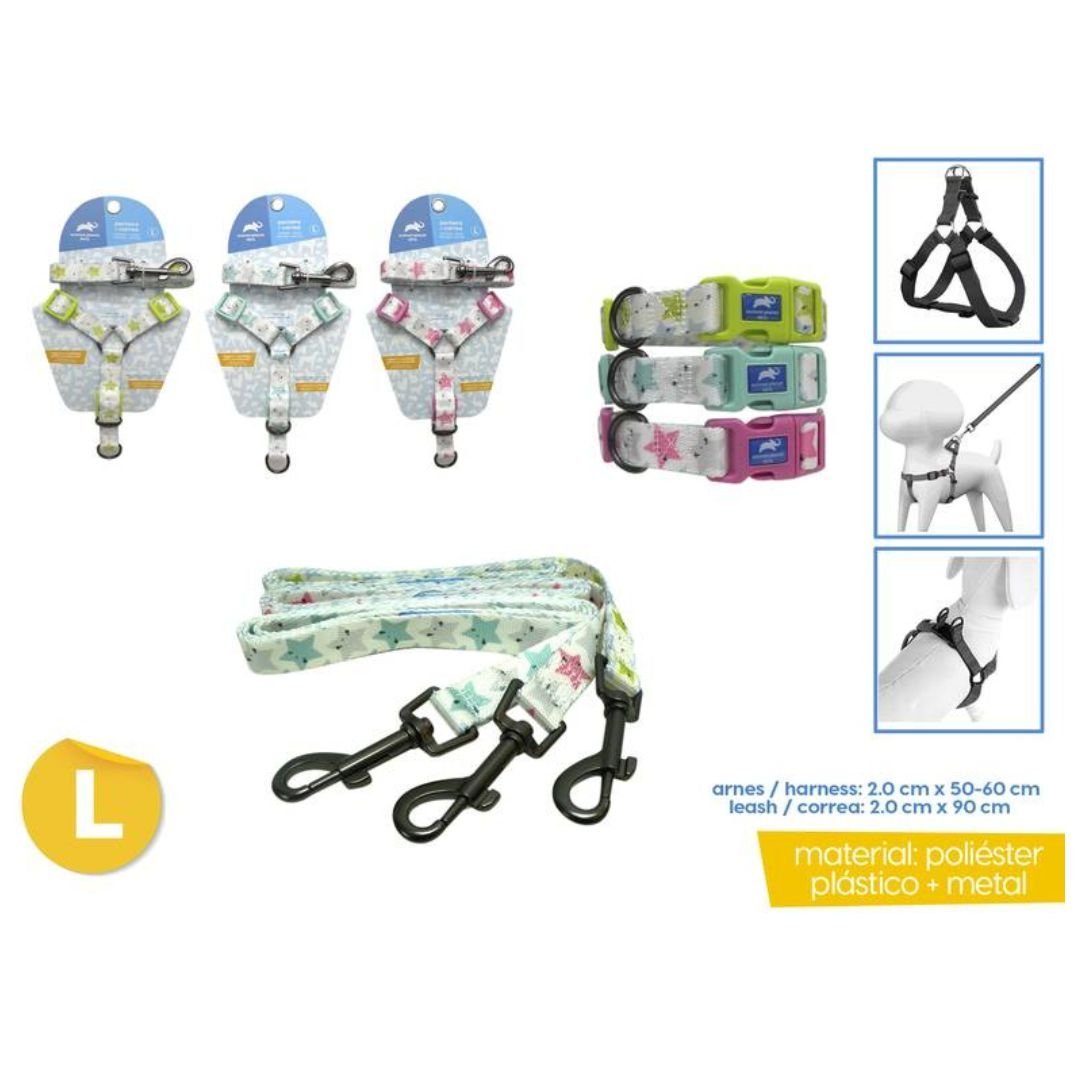 Conjunto-Pretal-y-Correas-Para-Perros-L.jpg Conjunto Pretal y Correa Para Perros L Varios Colores - Imagen 1