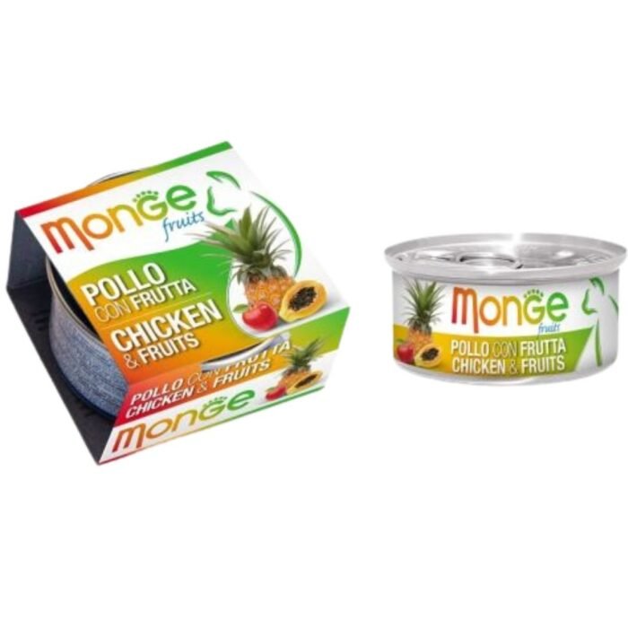 Lata Monge Gato Pollo Con Frutas 80 Gr - Imagen 1