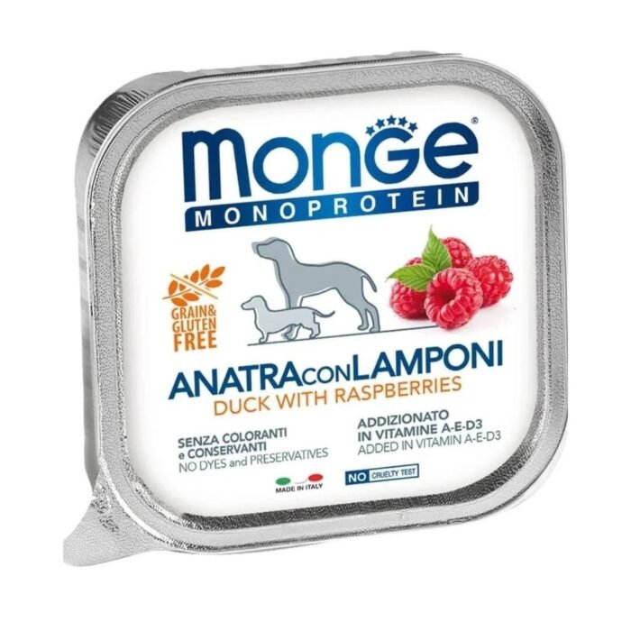Lata Monge Adulto Pato Con Frambuesa 150 Gr - Imagen 1