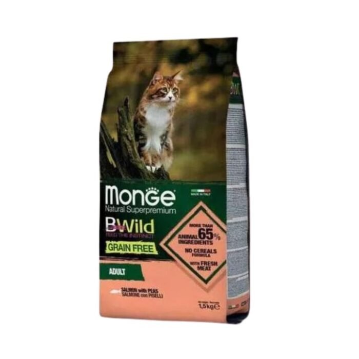 Monge Bwild Gato Adulto Libre De Granos Salmon 1.5 Kg - Imagen 1