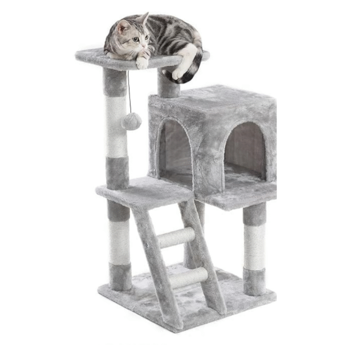 Rascador Para Gato Casa Escalera 40x40x76 - Imagen 1