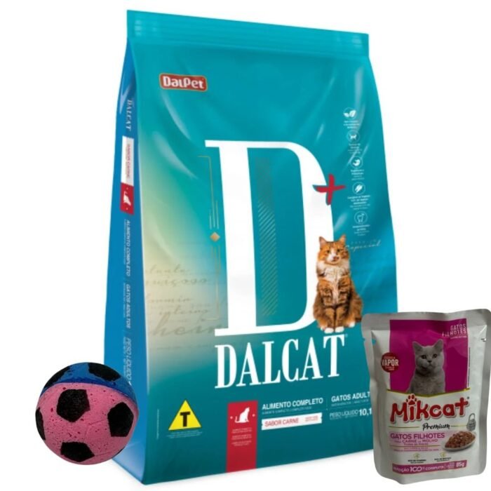 Alimento Dalcat Adulto 10 Kg + Mikcat 85 Grs Y Pelotita - Imagen 1