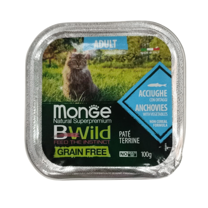 Lata De Pate Monge Bwild Para Gatos Sabor Anchoas 100 Grs - Imagen 1