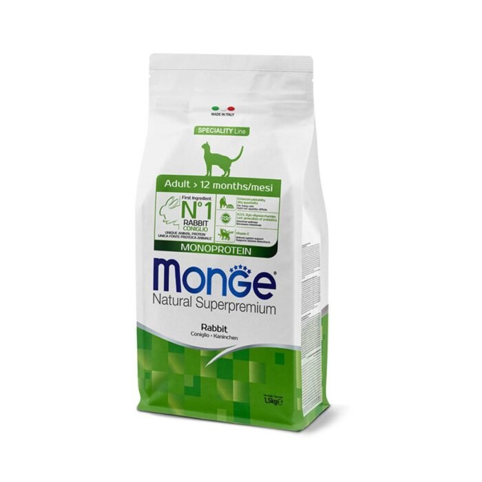 Alimento Gatos Adulto Monge Monoproteina Conejo 1,5 kg - Imagen 1