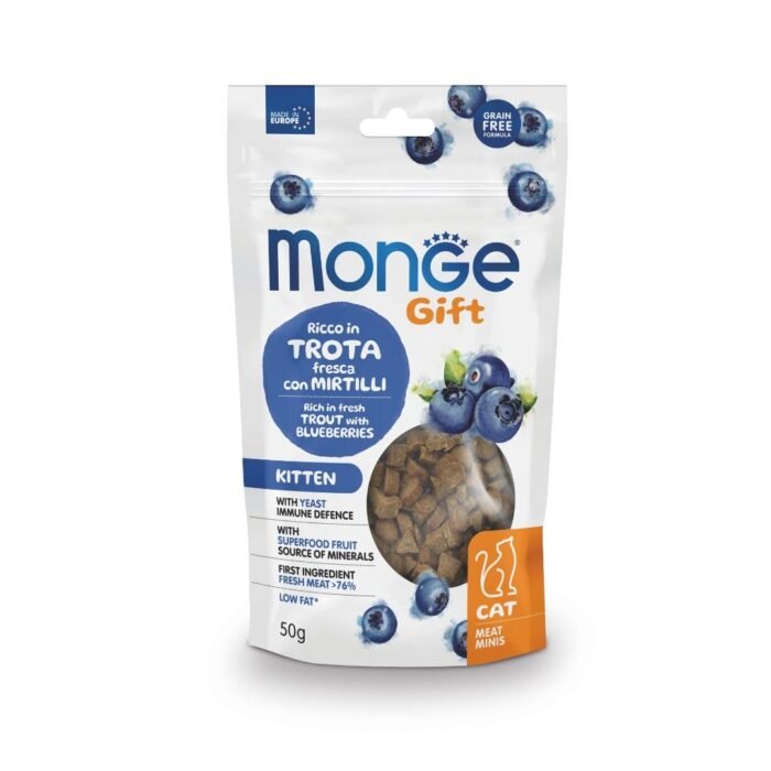 Monge Gift Meat Minis Kitten Trout & Blueberries 50 Grs - Imagen 1