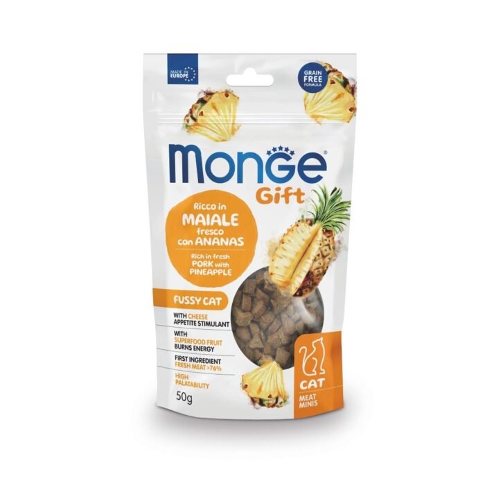 Monge Gift Meat Minis Fussy Cat Pork & Pineapple 50 Grs - Imagen 1