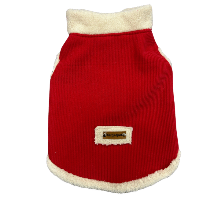 Campera De Pana Roja  Y Corderito Talle 4 - Imagen 1