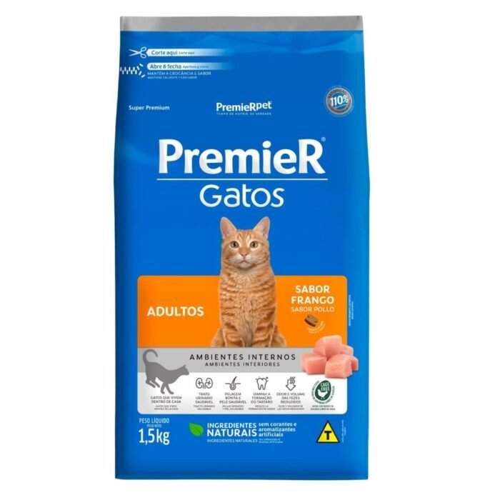 Alimento Premier Gato Adulto 1,5 Kg Sabor Pollo - Imagen 1