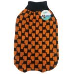 Buzo De Lana Para Perros A Cuadros Naranja Y Negro Talle M 40 Cm
