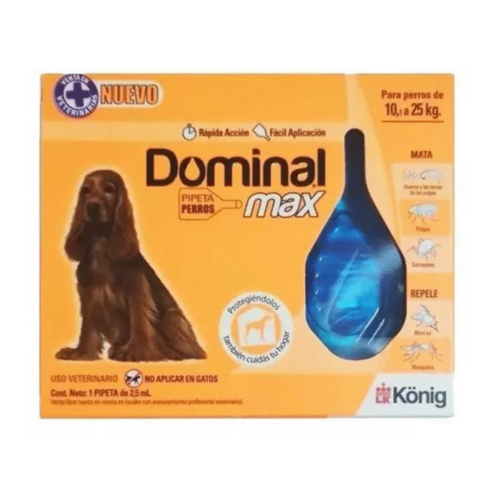 Pipeta Antiparasitaria Para Perros Dominal Max de 10 a 25 Kg - Imagen 1