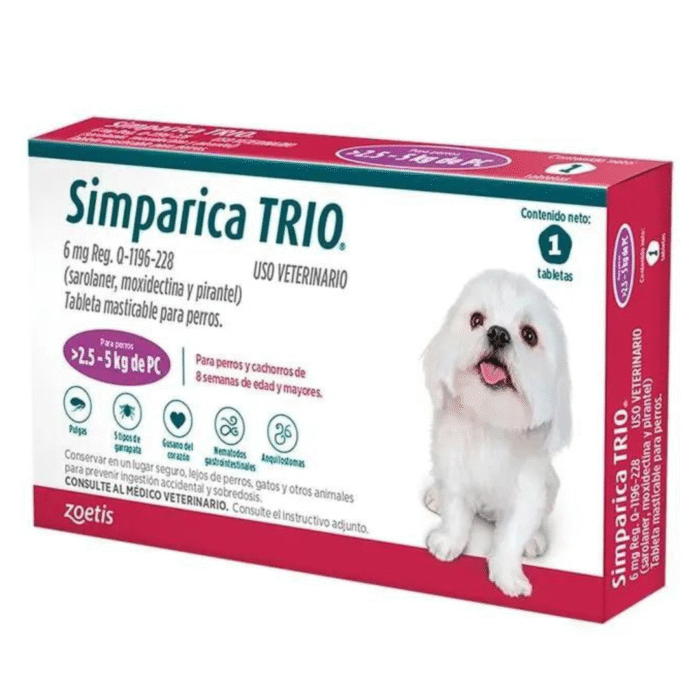 Tableta Antiparasitaria Para Perros De 2,6 a 5 Kg - Imagen 1