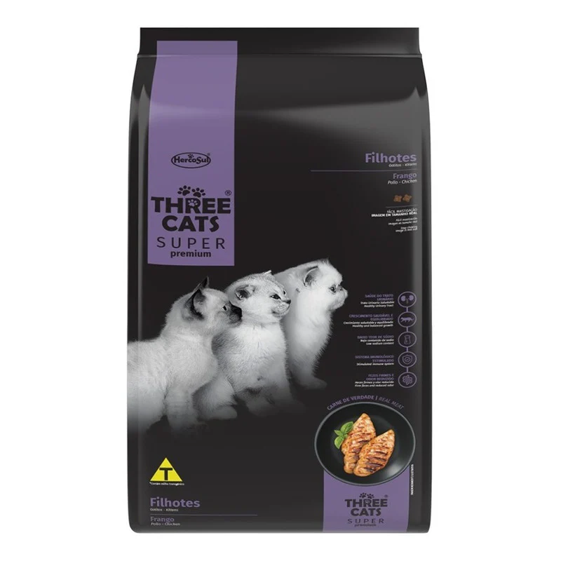 Three-Cats-Super-Premium-Filhote-3-Kg.webp Three Cats Super Premium Filhote 3 Kg - Imagen 1