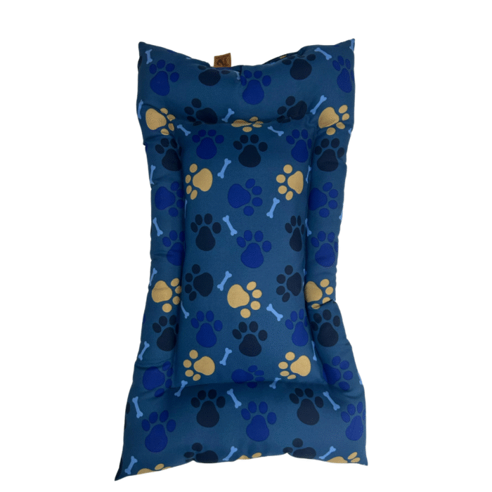 Cuna Rectangular Huellitas 44x75 Cm Azul - Imagen 1